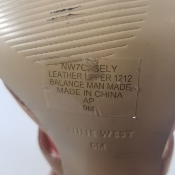 Nine West "Casely" Size 9 Tan Leather Gladiator Heel (S553) - Picture 6 of 7